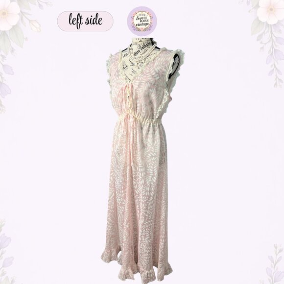 Vintage Floral Maxi Dress • 1960s Makylene Fabric • Spain • M - Picture 8 of 13